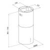 Okap Globalo CYLINDRO ISOLA 39.5 - rysunek techniczny